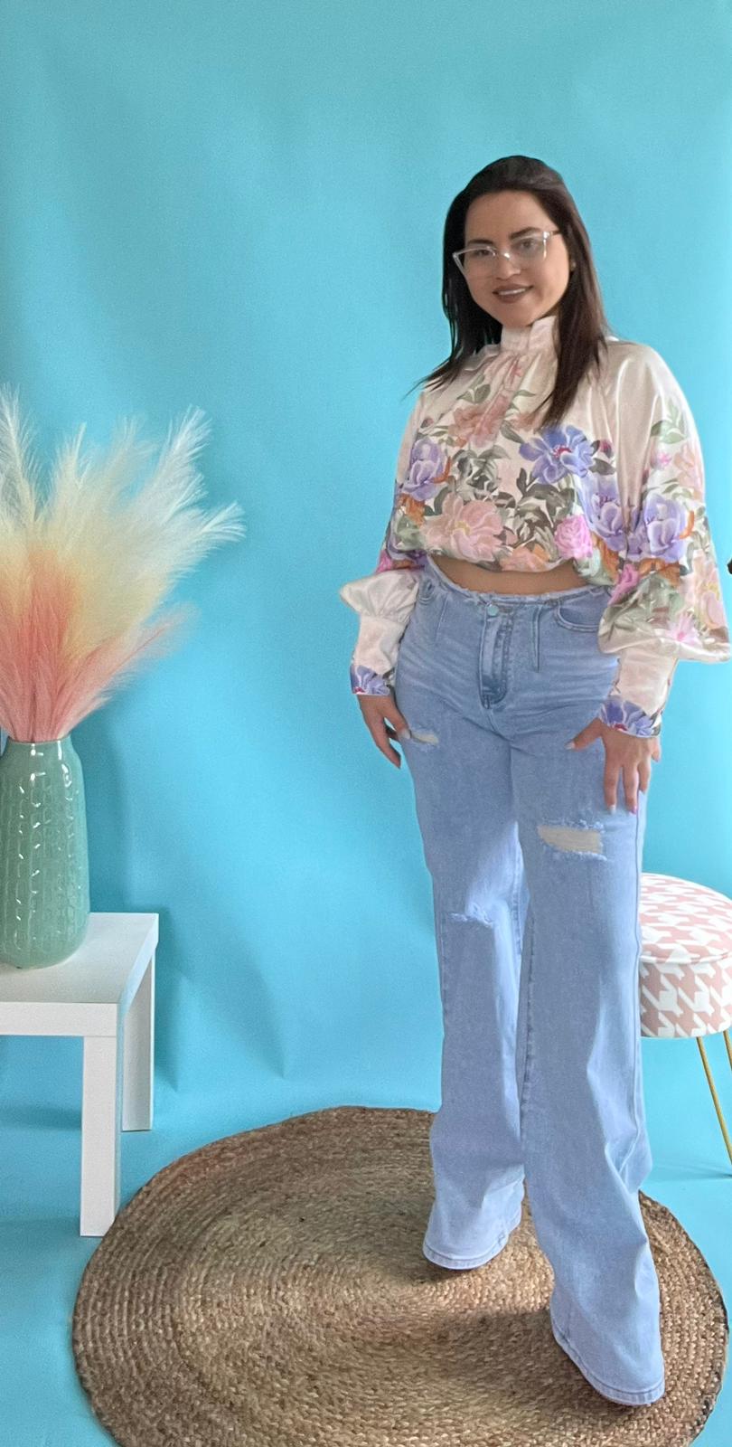 Tami Floral Printed Satin Top