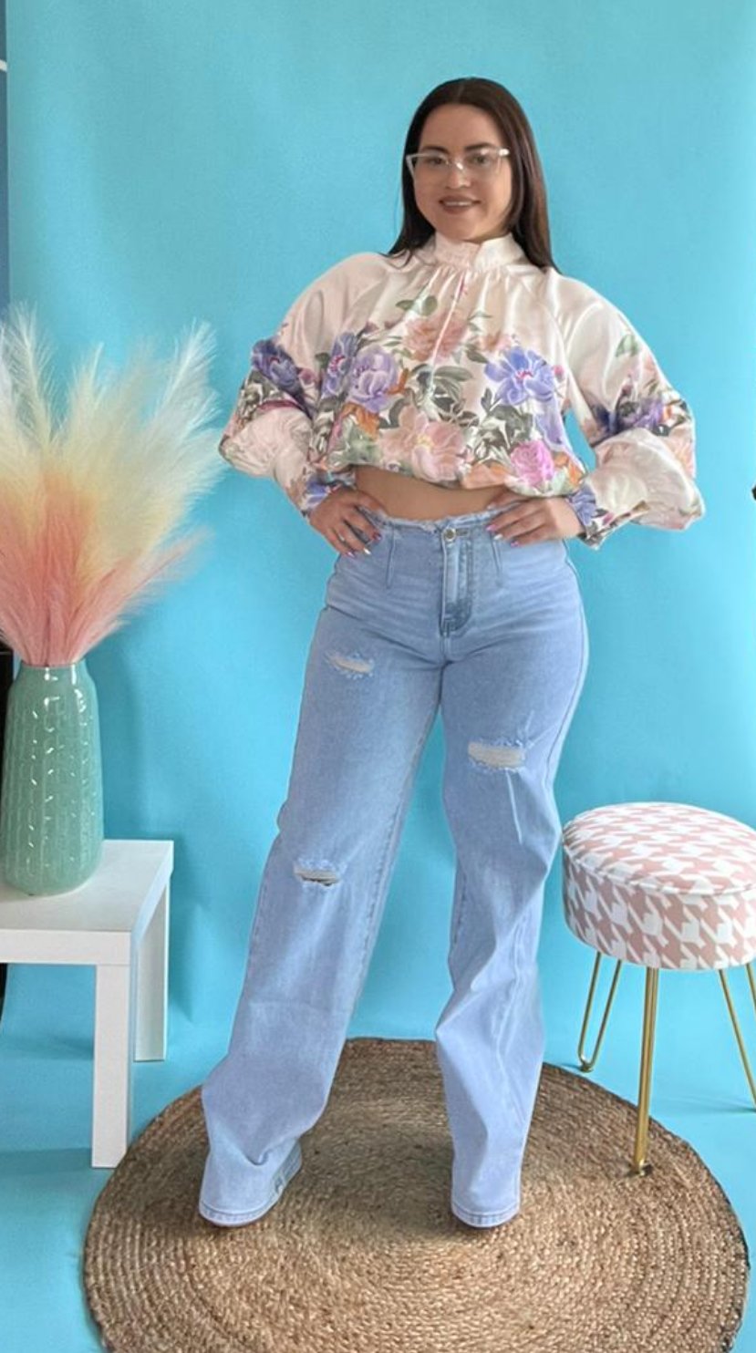Tami Floral Printed Satin Top