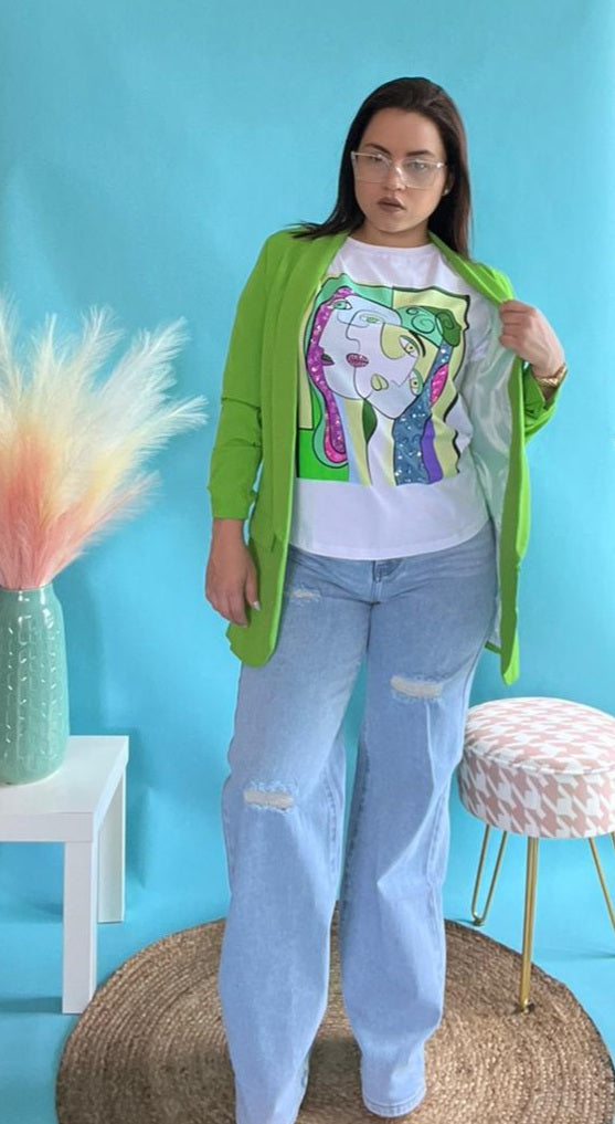 LILI ABSTRACT FACE T-SHIRT