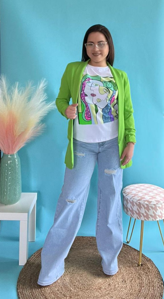 LILI ABSTRACT FACE T-SHIRT
