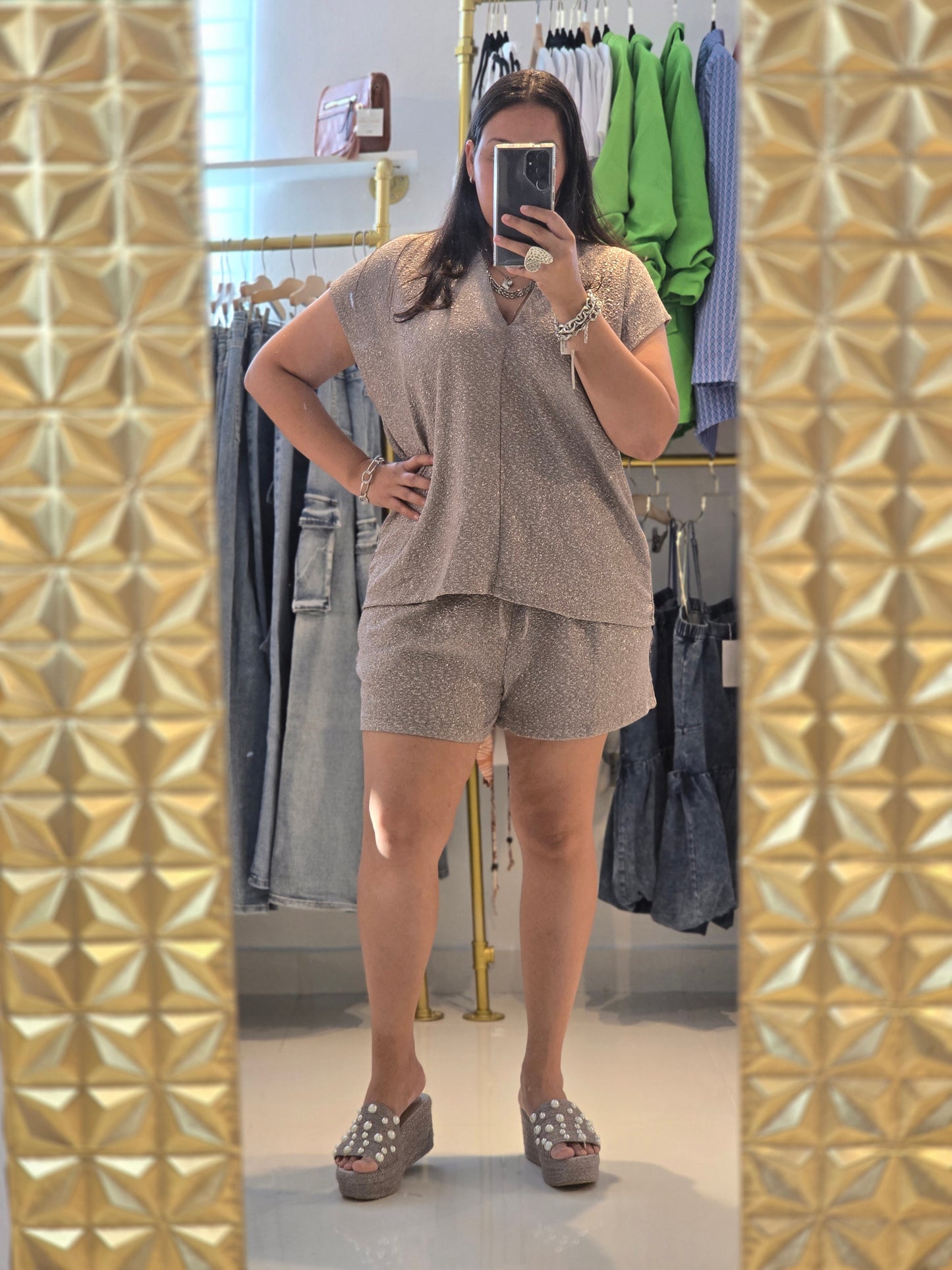 Lalila Metallic Short Set