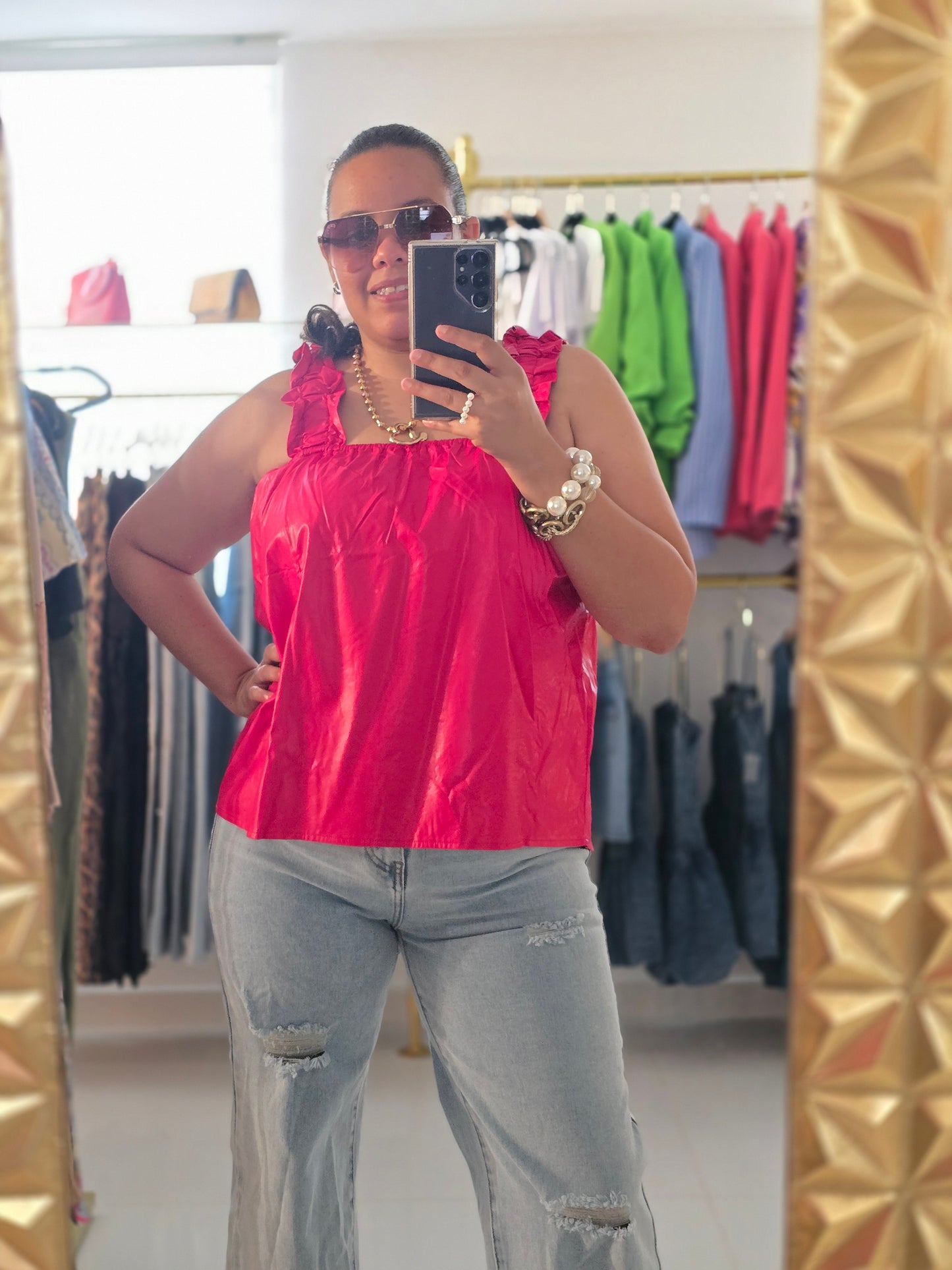 Mia Leather Top
