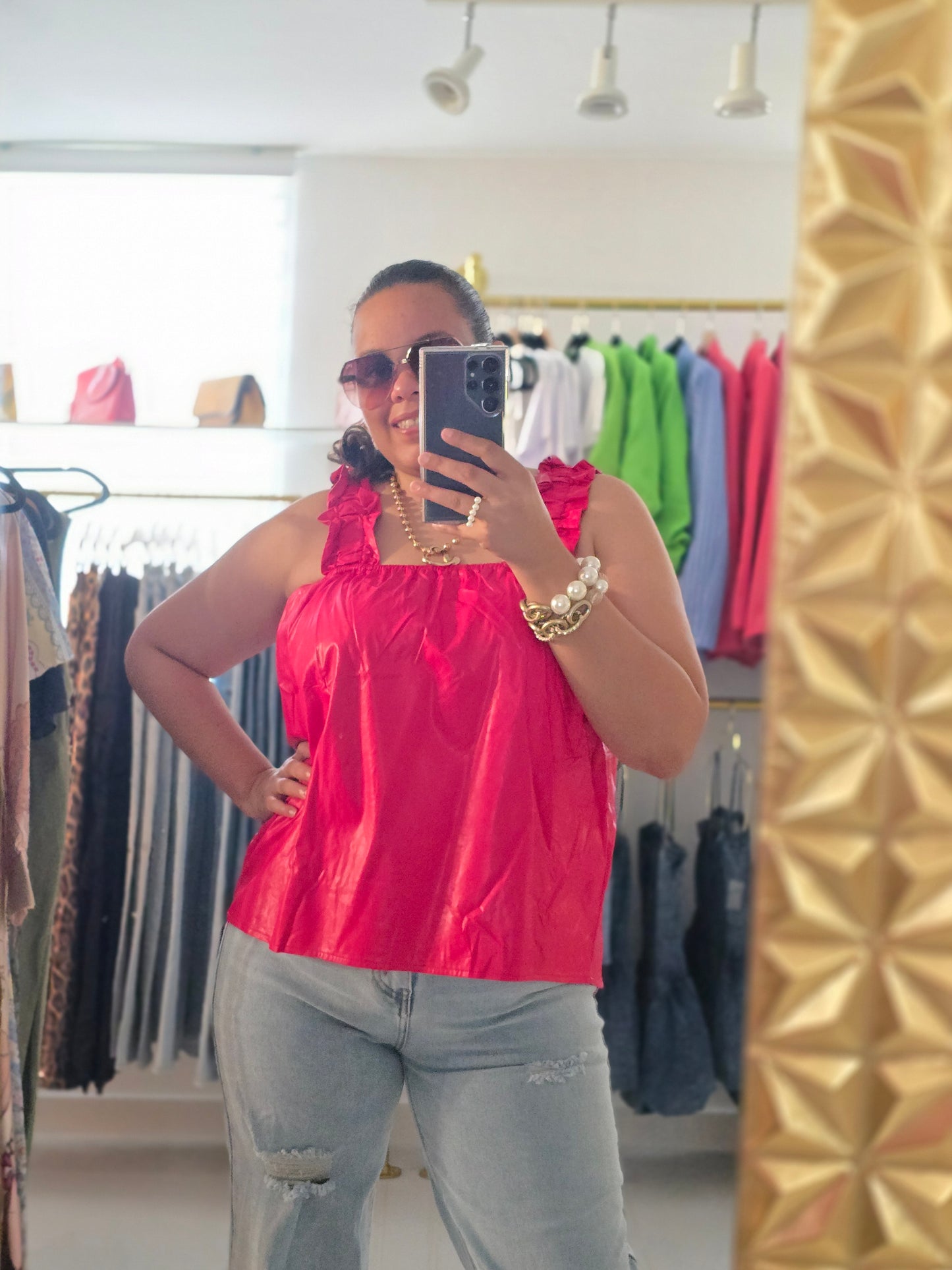Mia Leather Top