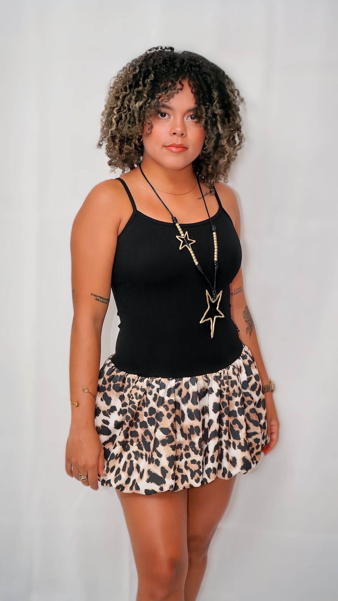 Nani Bubble Leopard Mini Dress