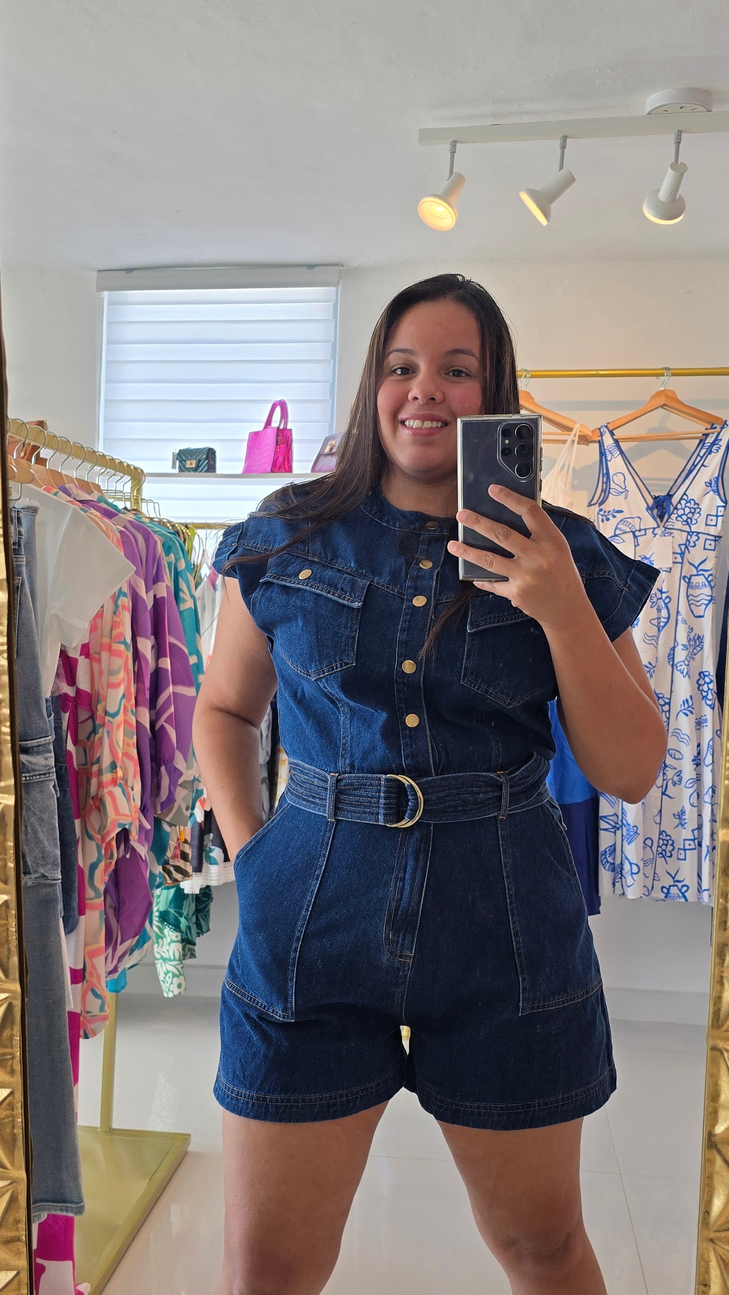 Aura Denim Romper