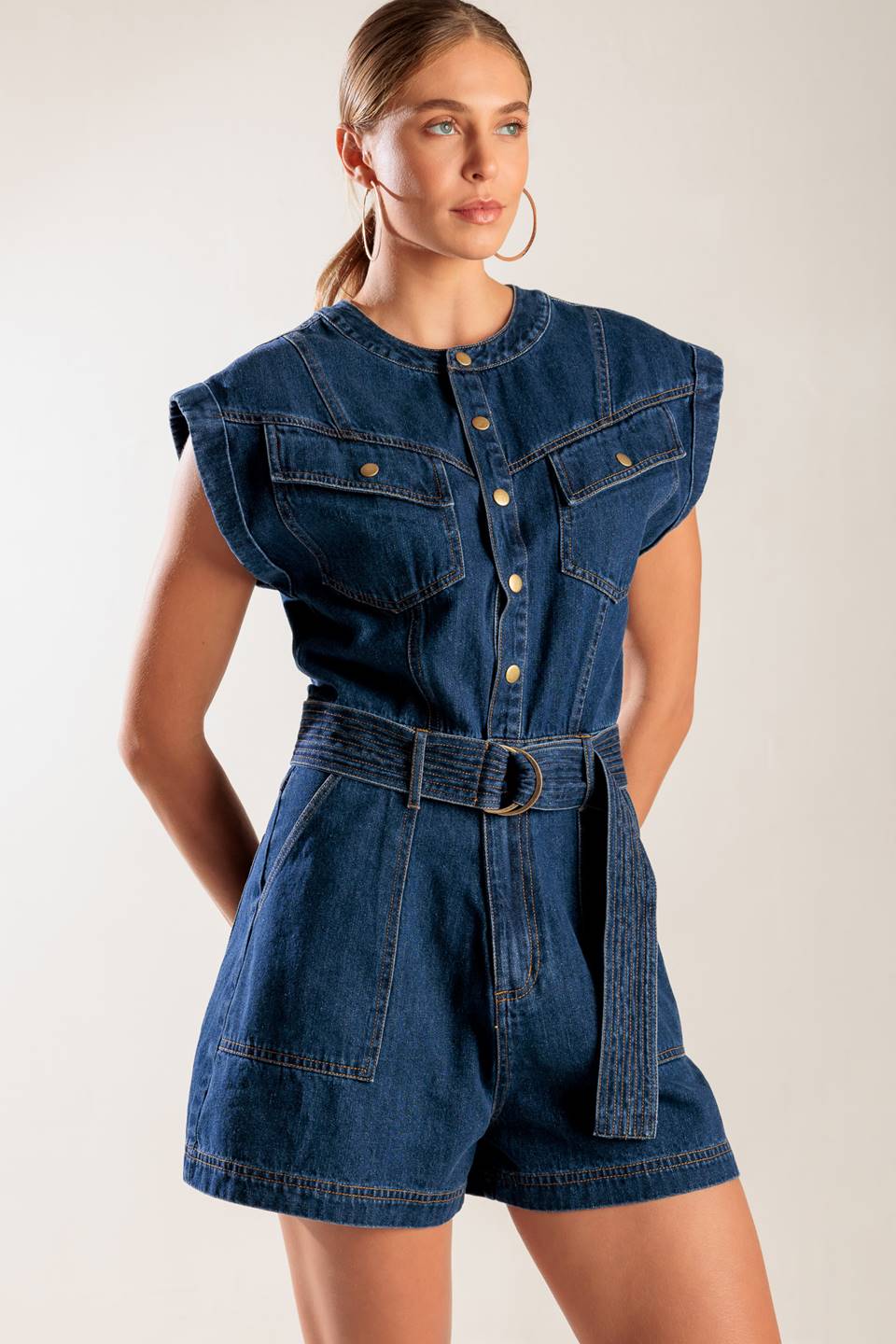 Aura Denim Romper