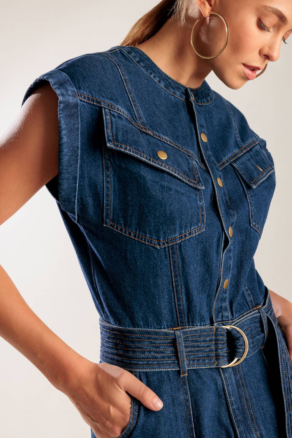 Aura Denim Romper