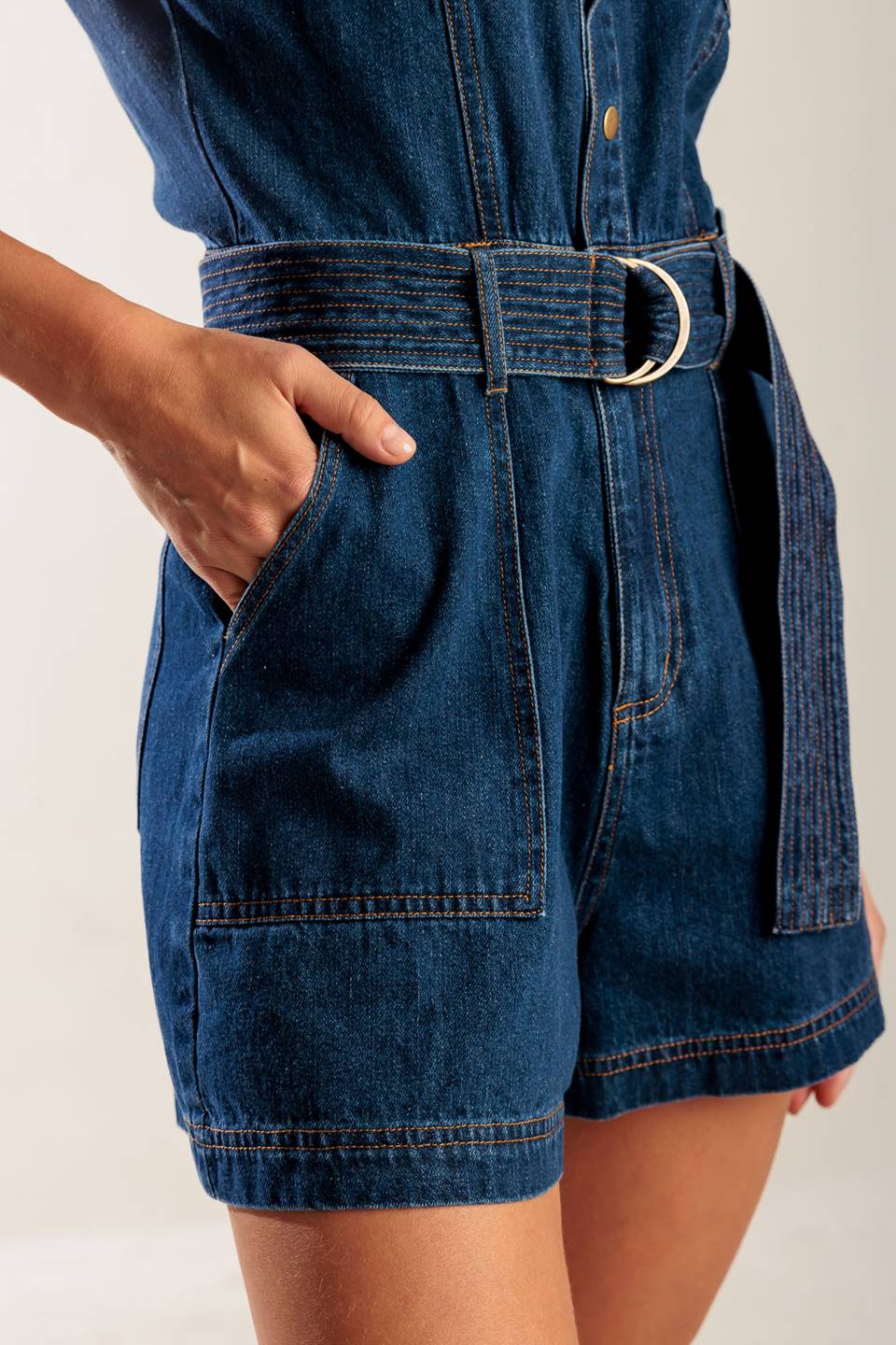 Aura Denim Romper