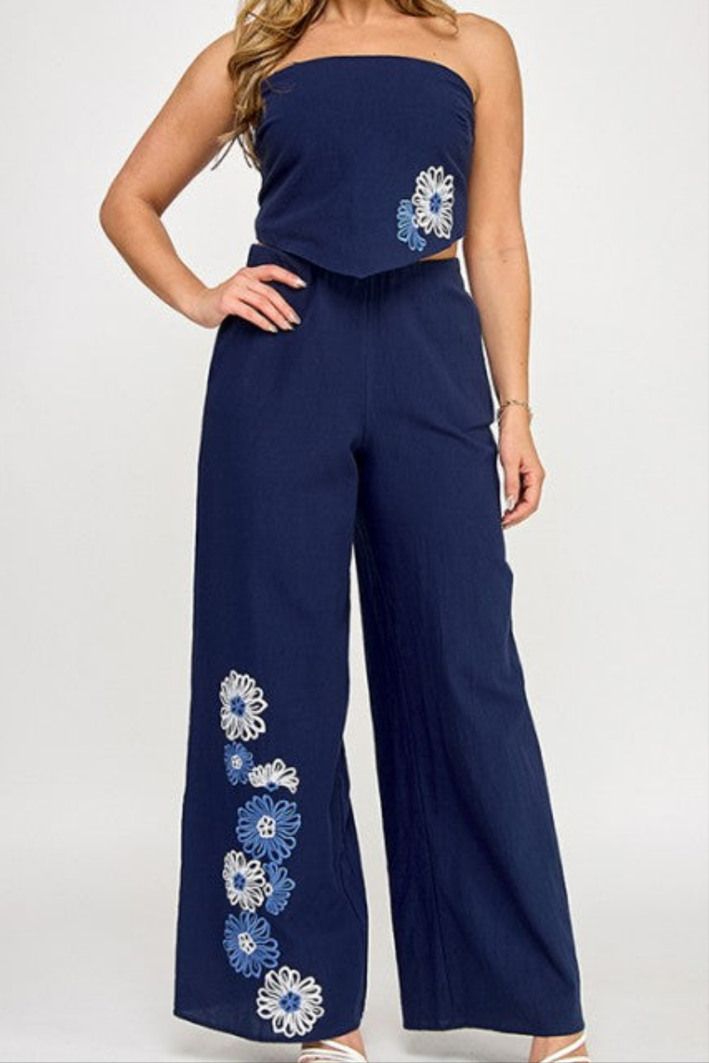 Macarena Embroidered Tube Top w/ Pant Set