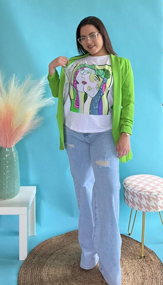 LILI ABSTRACT FACE T-SHIRT