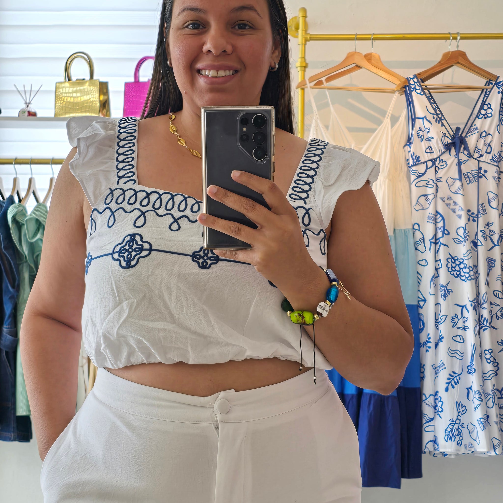 Mimi Ruffle Embroider Top and Short Set