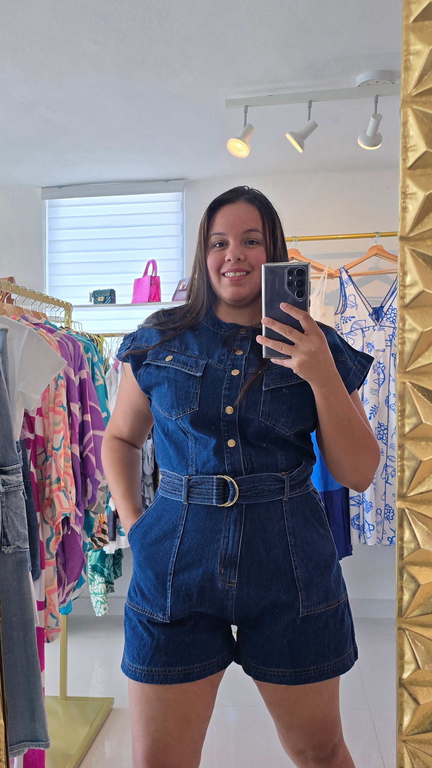 Aura Denim Romper