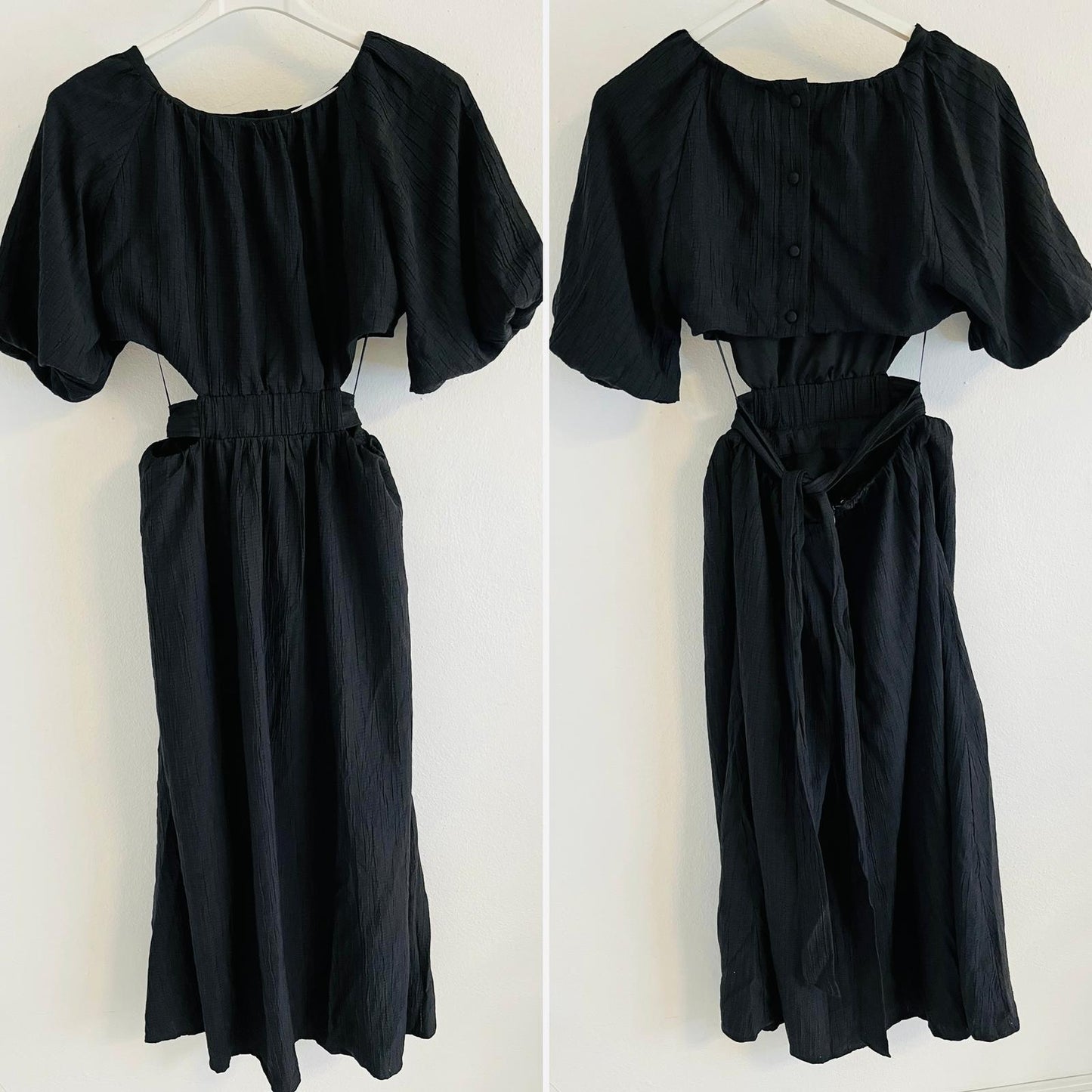 Traje negro mangas 3/4