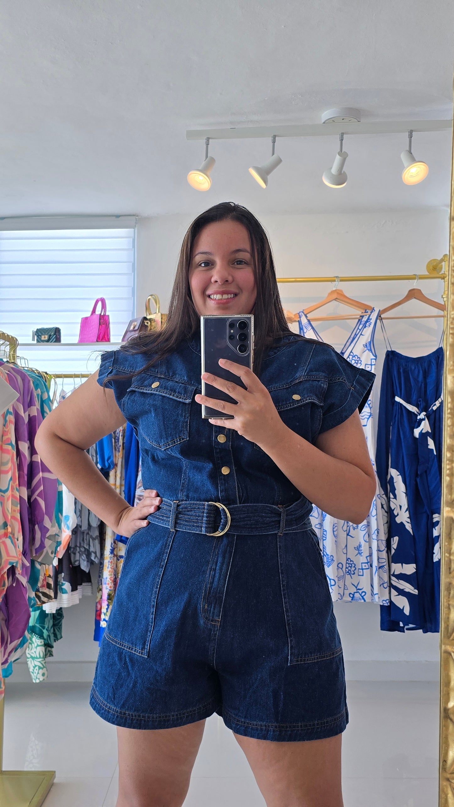 Aura Denim Romper