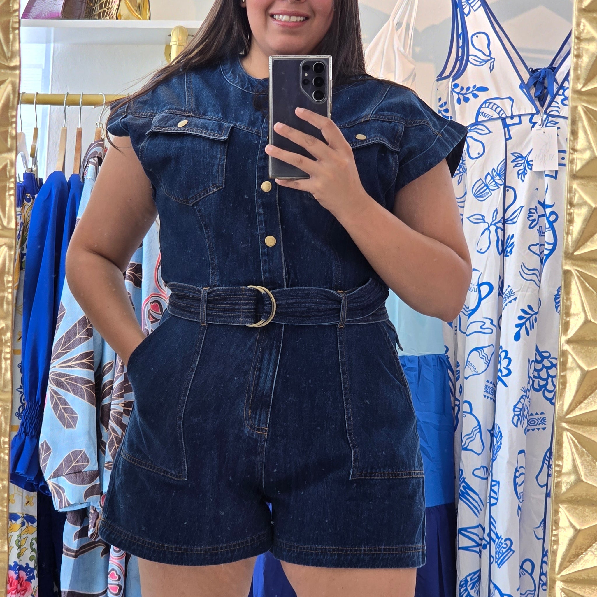 Aura Denim Romper