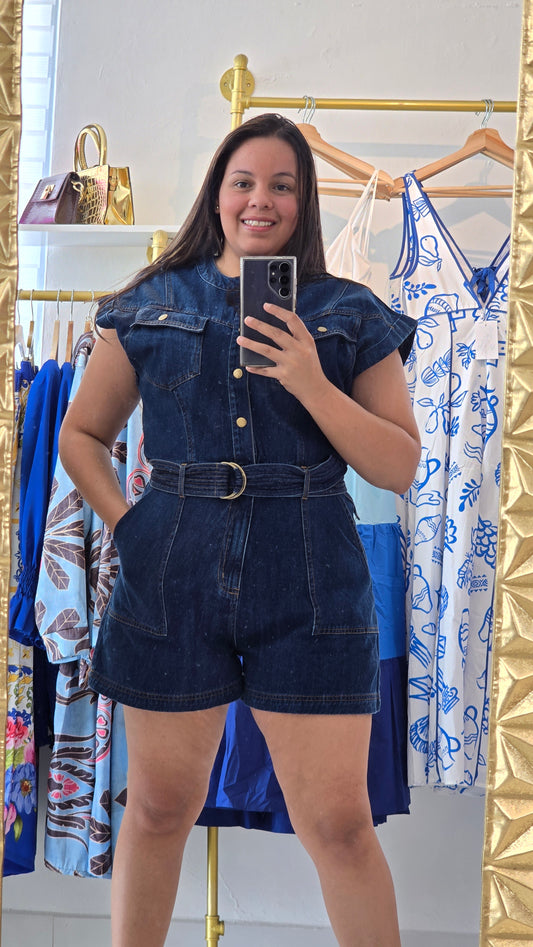 Aura Denim Romper