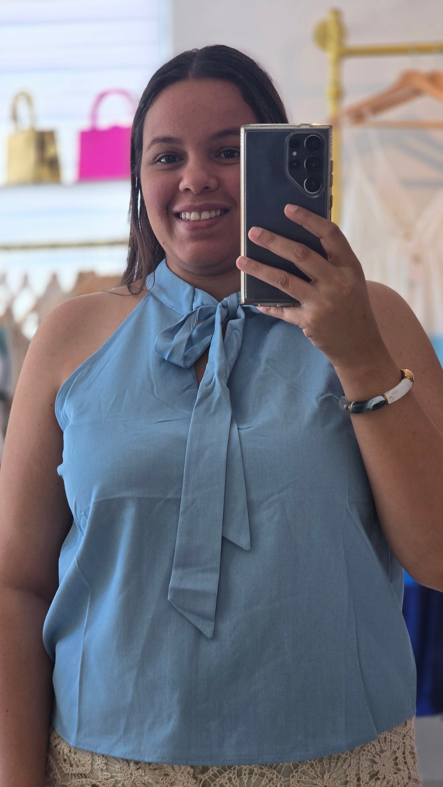 Maite Sleeveless Front Bow Top