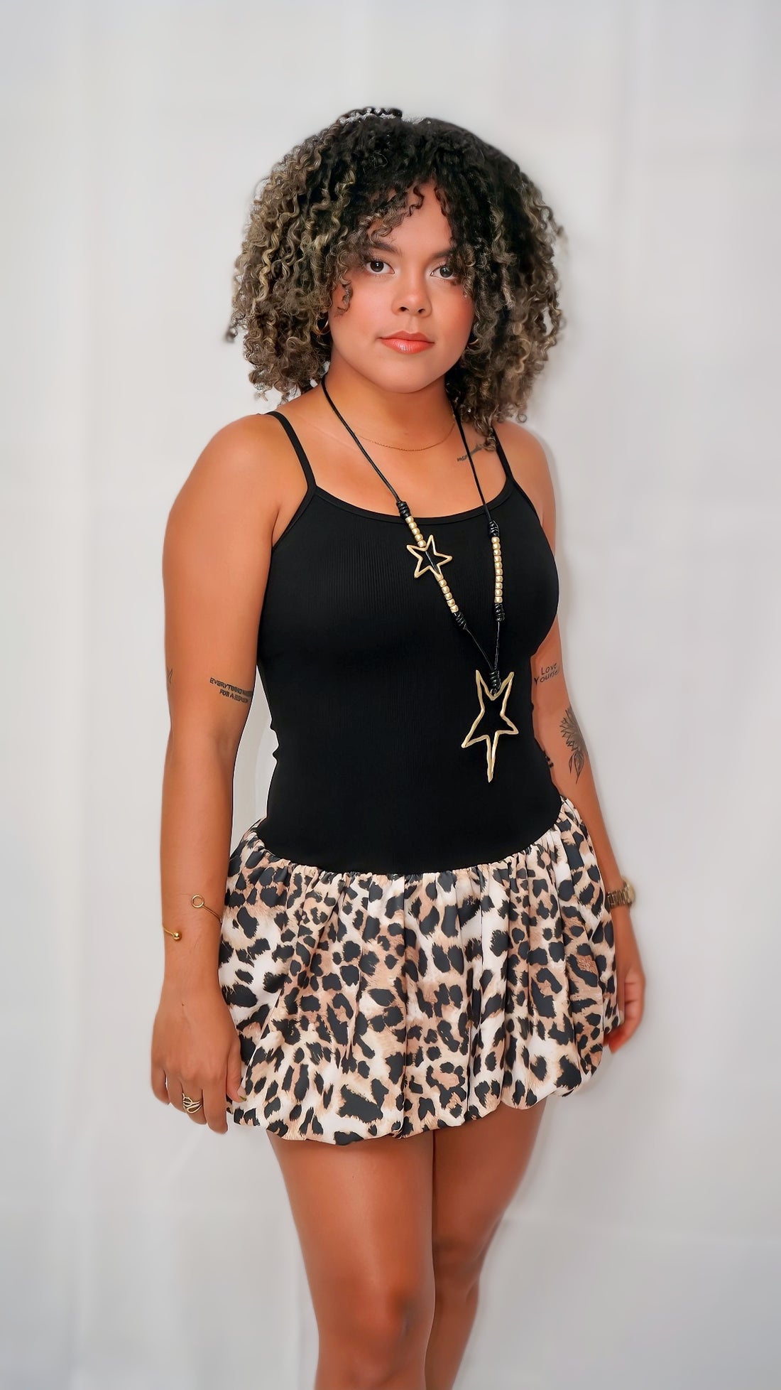 Nani Bubble Leopard Mini Dress