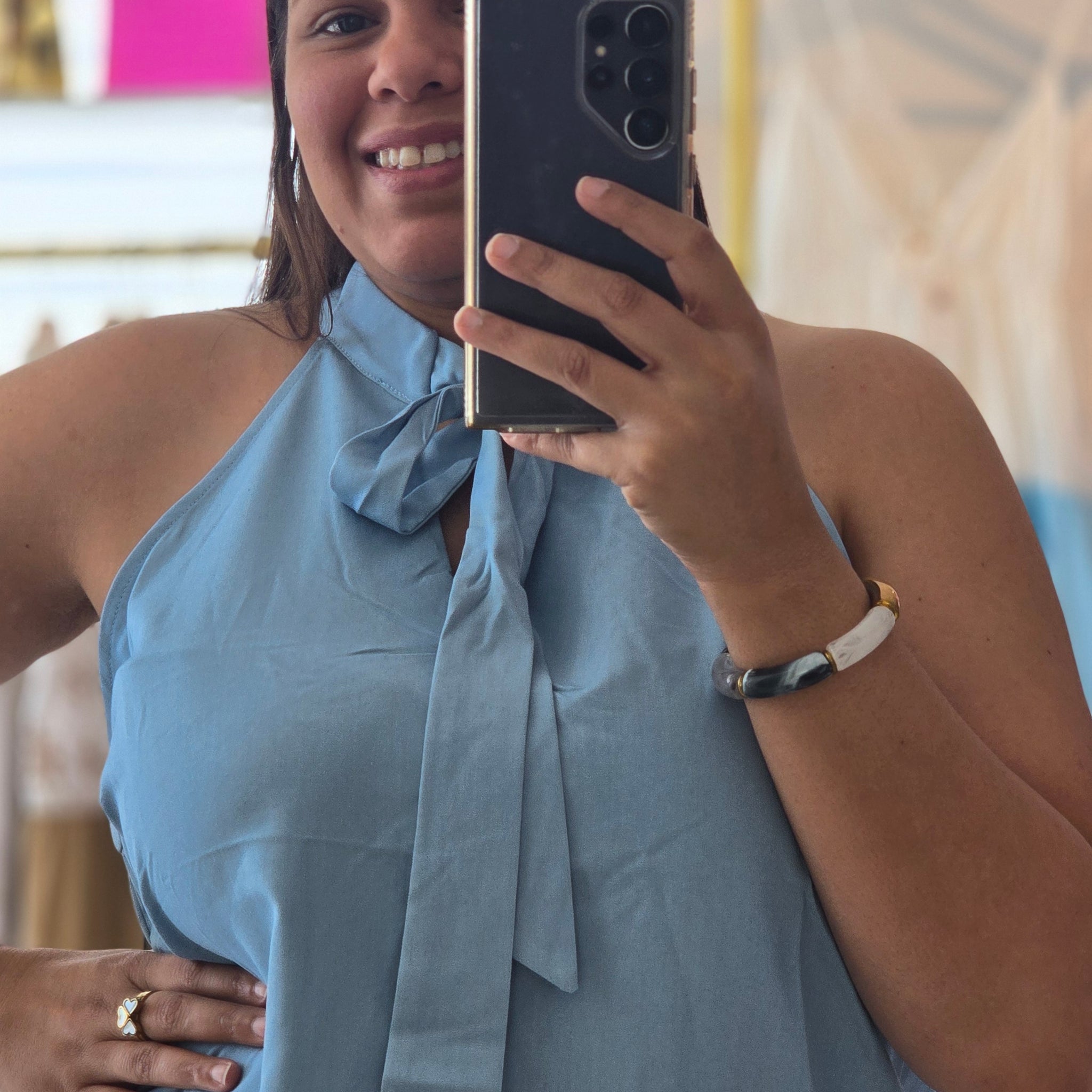 Maite Sleeveless Front Bow Top
