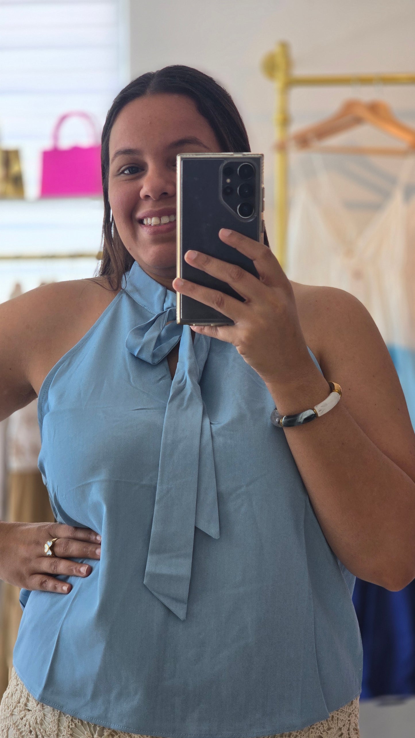 Maite Sleeveless Front Bow Top