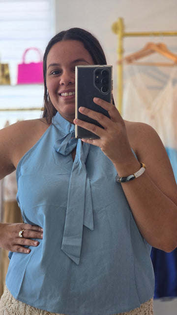 Maite Sleeveless Front Bow Top