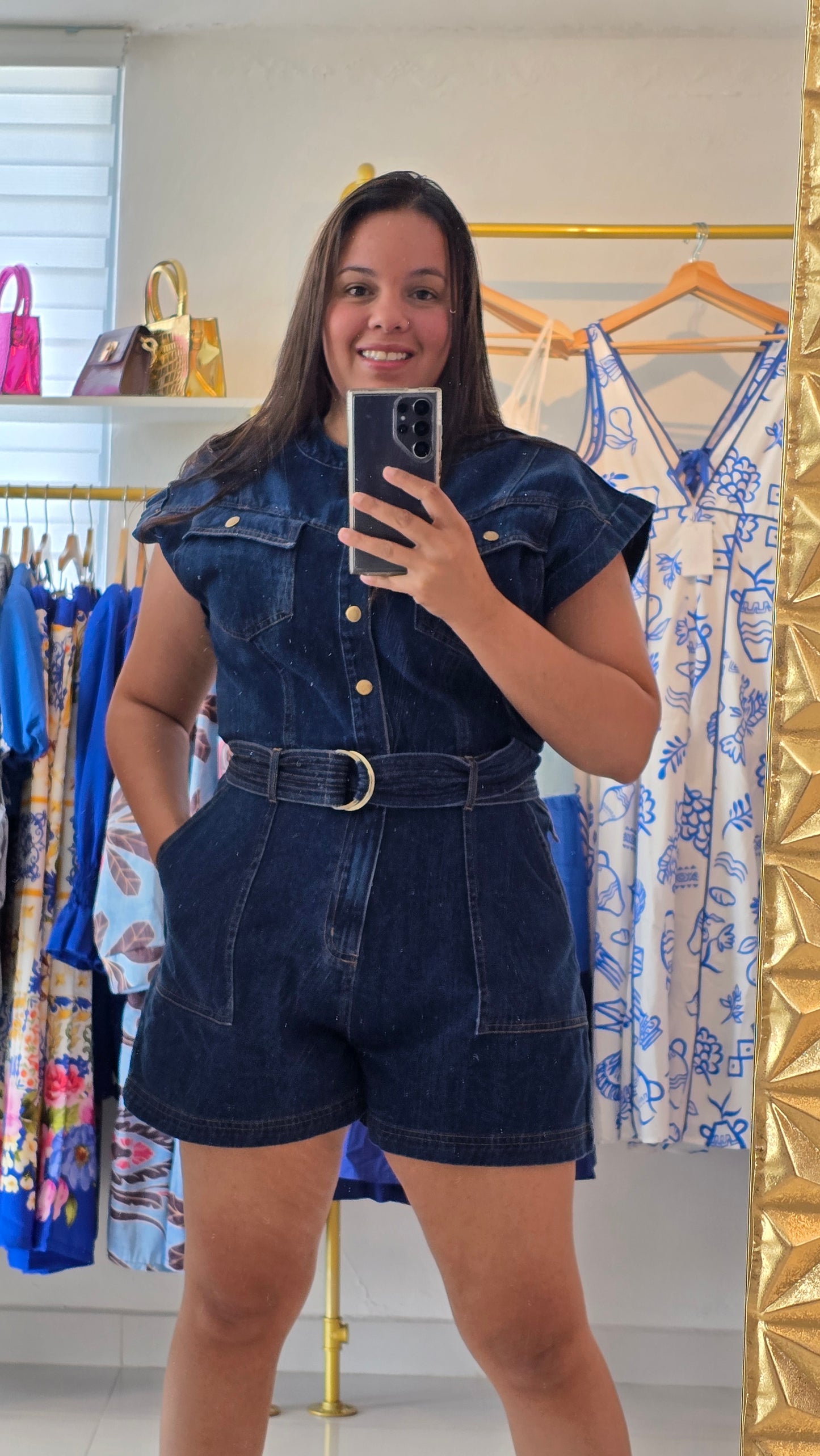 Aura Denim Romper