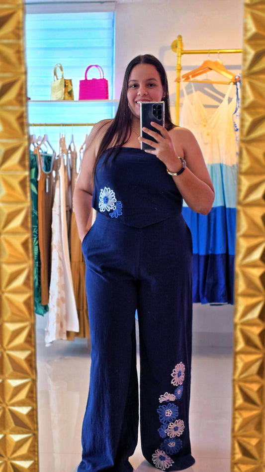 Macarena Embroidered Tube Top w/ Pant Set