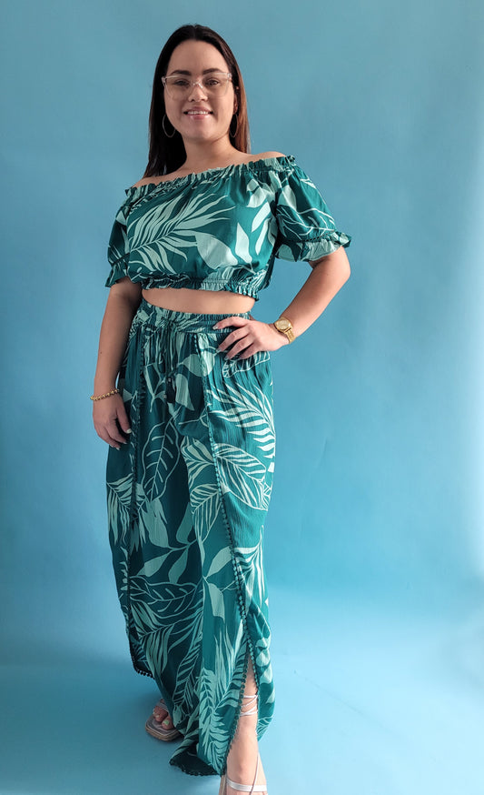Leave Design Long Pant